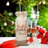Fall Thanksgiving Gifts Wine Bag, Thankful Grateful Blessed Wine Champagne