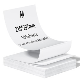 NefLaca Thermal Paper A4 100 Sheets Thermal Printer Paper 210 x 297 mm Compatible with M08F, M832, M835, Q302, MT800, MT800Q and Other Portable A4 Printers, Office Supplies