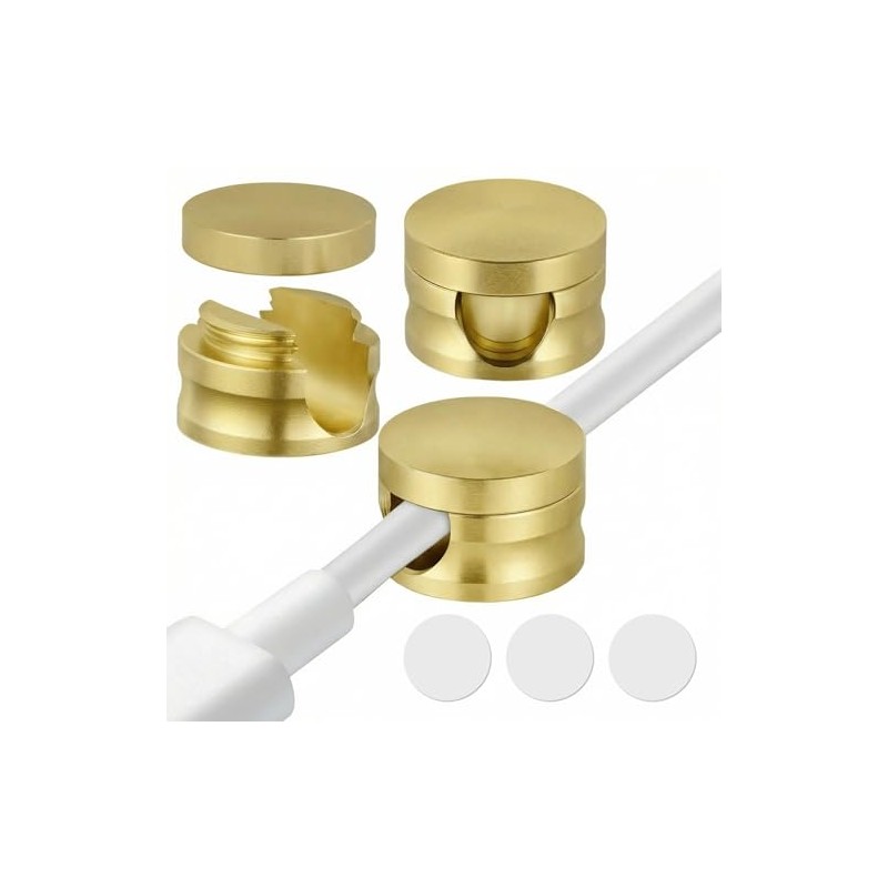 3 Pack Premium Aluminum Cable Management Clips with Strong Adhesive