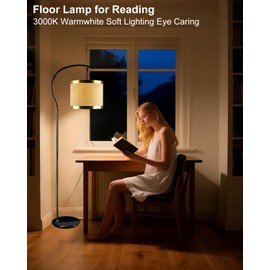 Lightdot 64.9IN Black Arc Floor Lamp, Modern Floor Lamps for for Wedding/Party, Standing Lamp with Linen Shade, Tall Floor Lamp Living Room/Bedroom (Bulbs Included)