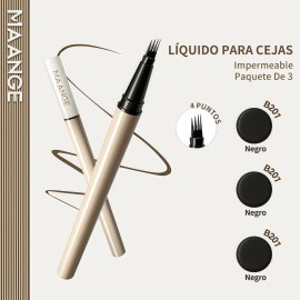 3Pzs Lapiz Para Ceja Maquillaje Para Cejas Delineador Cosméticos Hipoalergénicos Impermeable Multifuncional De Adecuado Para Dibujar Barbas Color Marrón Oscuro Maange