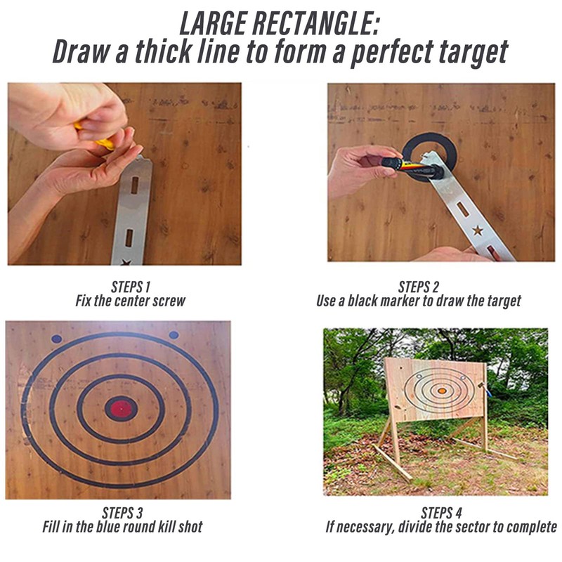 BOUTICOL Upgraded Throwing Axe Target Template Stencil, Template, Durable Stainless