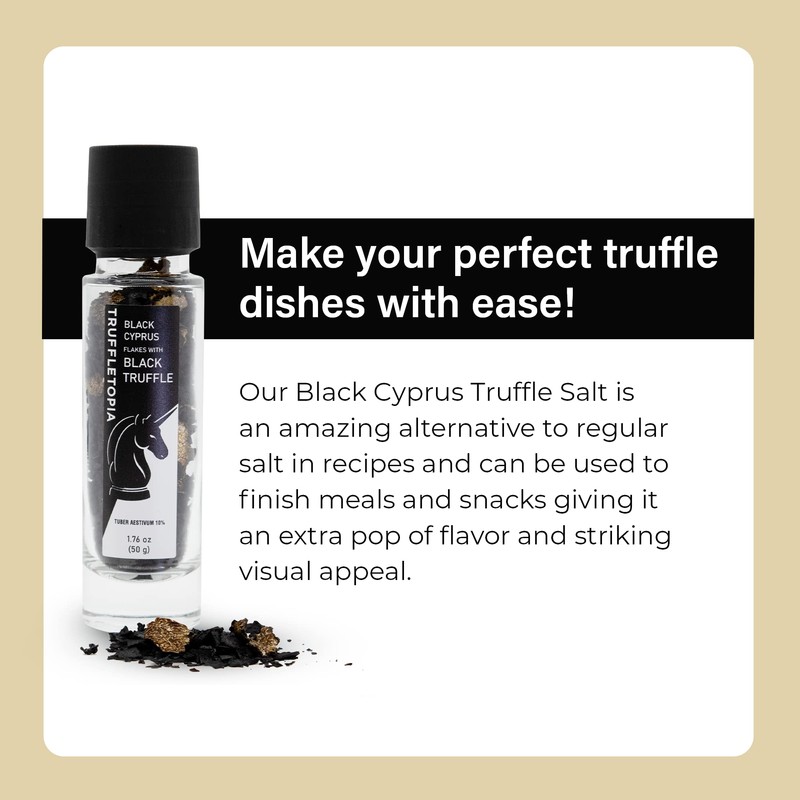 Truffletopia | Black Cyprus Salt and Black Truffle Grinder with