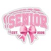MAIANEY (3pcs, 3in) Senior 2026 Sticker with Pink Bow, Cute