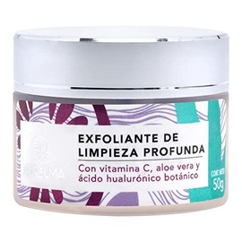 PURALMA - Exfoliante facial de limpieza profunda con aloe vera. Limpia los poros a profundidad, calma irritaciones e inflamaciones, ilumina y suaviza la piel. Para piel seca, mixta o grasa, 50grs.