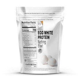 It's Just! - Egg White Protein Powder, Made in USA from Cage-Free Eggs, Dried Egg Whites (Unflavored, 8oz)