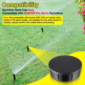Gulfmew 5 Pack Sprinkler Head Cap Compatible with Hunter Pro Spray Sprinklers, Spray Shut Off Cap with Fluoroelastomer Seals Compatible with Hunter Pro, Black Spray Head Cap & O Ring