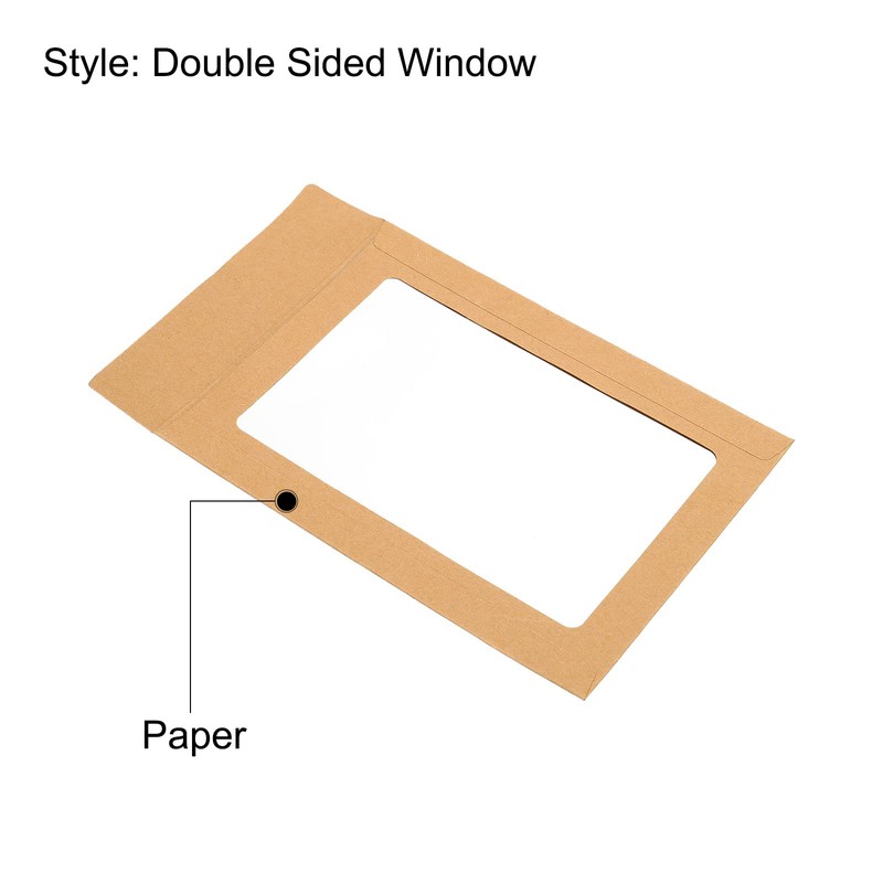 PATIKIL Full Face Window Envelopes 10 Pack 6'' Clear Double