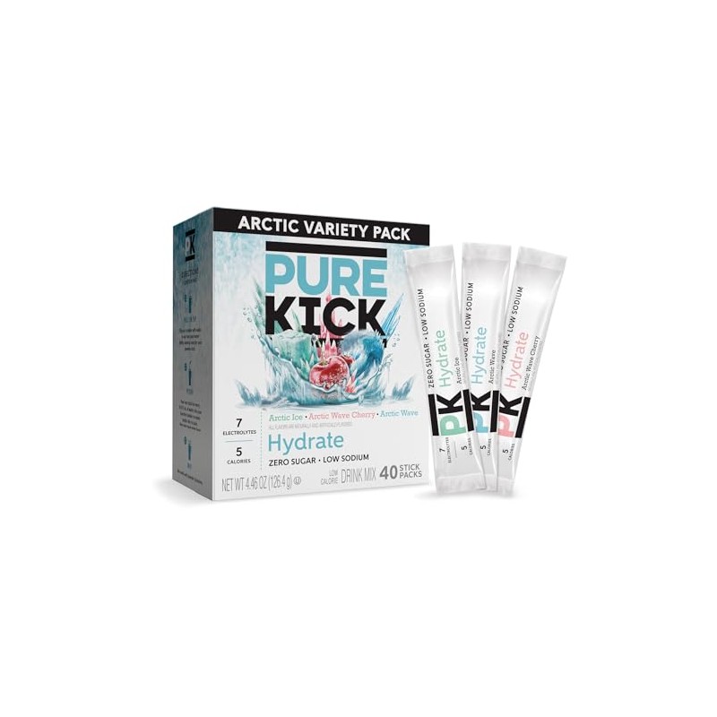 Pure Kick Arctic hydration Variety pack Singles to Go Powdered