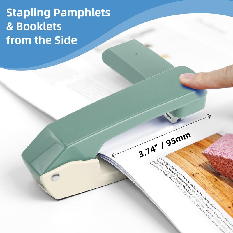 Deli/EZWORK Swing-Arm Swivel Stapler, 25 Sheets Capacity, 360 Degree Rotate