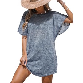 CUPSHE Women Swimsuit Cover Up Cutout Short Dolman Sleeve Beach Swimwear for Vacation 2025 Royal Blue, S