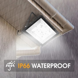YANYCN 2 Pack 300W LED Flood Light Outdoor,2000W Equivalent 43500LM 5000K Daylight White Super Bright FloodLight with Plug,IP66 Waterproof Commercial Lighting for Sports Fields,Counts,Arena,Stadium