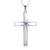 DAYLINLOVE Cross Pendant Necklace 925 Sterling Silver Origami Cross Birthstone