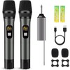 voijump Wireless Microphone, Handheld UHF Dual Metal Cordless Dynamic Mic