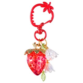 QfwdfcTrenz Cute Strawberry Keychain Strawberry Keychain Accessories for Women Bag Charms Heart Flower Key chains Purse Charms Accessories Decor for Girls Purse Gift