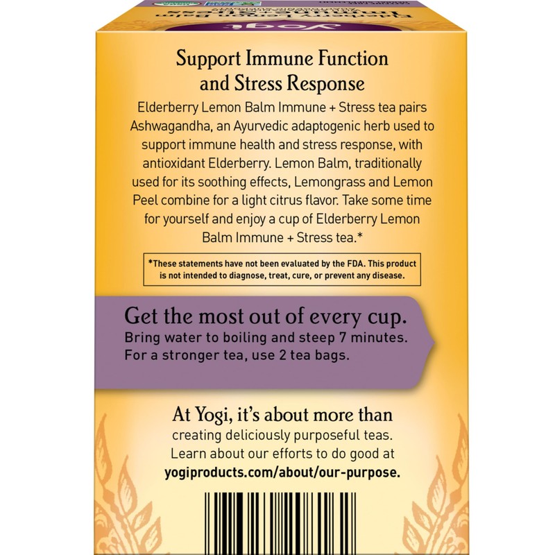 Yogi Tea Elderberry Lemon Stress & Immune Support Tea -