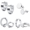 Set of 4 Pairs, 8 Earrings, Men's, Women's, Hoop Ring,