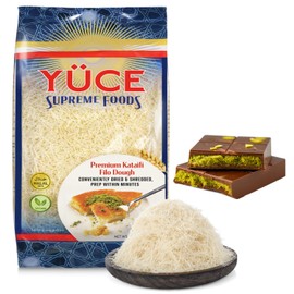 YÜCE Supreme Foods Kataifi Shredded Fillo Dough 500g (17.6 oz), Ingredient For the Viral Dubai Chocolate Bar Pistachio, Dried & Shredded Kataifi Filo Dough, Kunafa, Knafeh, Kadayif Phyllo Pastry