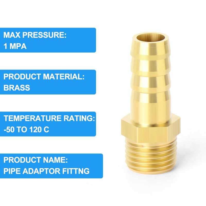 ERGAOBOY 5pcs 25mm OD Barb to 1" BSP Male Brass