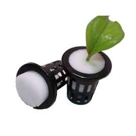 HBEDU Hydroponics Mesh Net Pots 1.8 Inch for Seed Growing Home Garden Basket Cups Plants Accessory Pack of 50(Black)