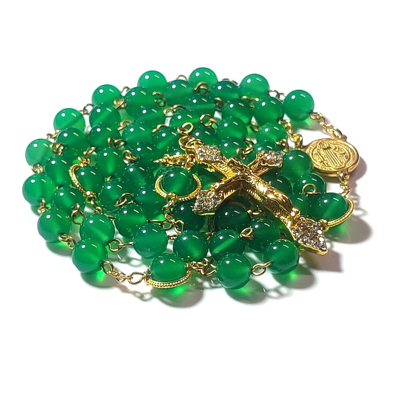 GeekTenet Rosary Beads Chaplet Natural Agate Rosery Cross Catholic gifts