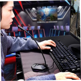 Vaguelly Wireless USB Microphone for Recording Streaming Bendable Desktop Mic RGB Light Noise Canceling for Laptop