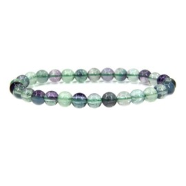 Natural AA Clear Green Fluorite Gemstone 6mm Round Beads Stretch Bracelet 7" Unisex