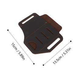BESPORTBLE Elegant Brown Leather Belt Organizer Flashlight Pen Pocket for Men's Tools