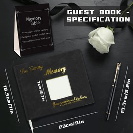 Black Leather Funeral Guest Book for Memorial Service Celebration of Life Guest Book for Memory Service in Loving Memory Funeral Sign in Book |1 GuestBook|1 Black Pen|1 Table Card| in Package Box