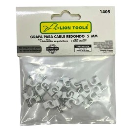 Grapa Para Cable Redondo 5mm Color Blanco 100 Pzs                                                                                                     