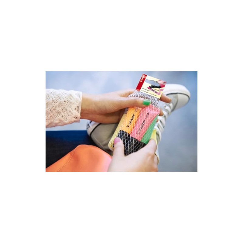STABILO Neon Marcatextos - Resaltador Neon con 4 Pzas
