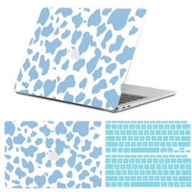 GABraden Compatible with MacBook Air 13 inch Case,2020 2019 2018 Release,(A2337 M1 A2179 A1932),with Touch ID and 2 Pack Keyboard Protectors,Laptop Plastic Hard Shell（Blue Cow）