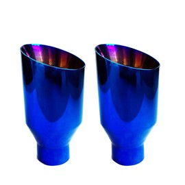 NETAMI 2.25" to 3.5" Exhaust Tip Stainless Steel Double Wall Royal Blue (NT-2372-2) 2 Pack