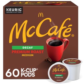 McCafe Premium Roast Decaf Coffee, Keurig Single Serve K-Cup Pods, Decaffeinated, 60 Count, (6 Packs of 10)