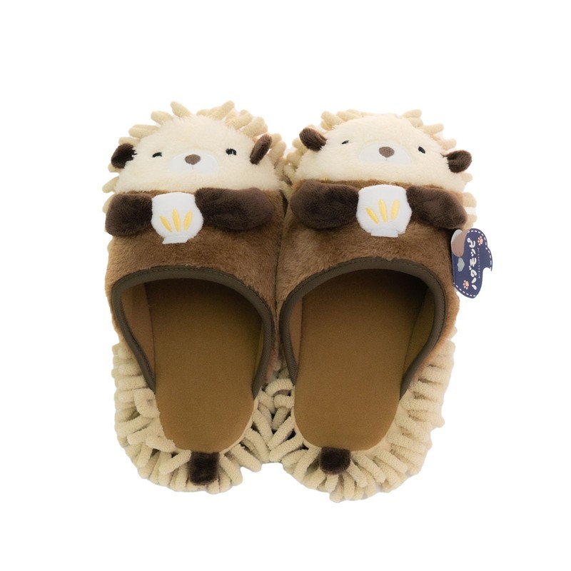 Fujiei HM-001 Animal Mop Slippers, Hug Moppy, Otter | Cleaning