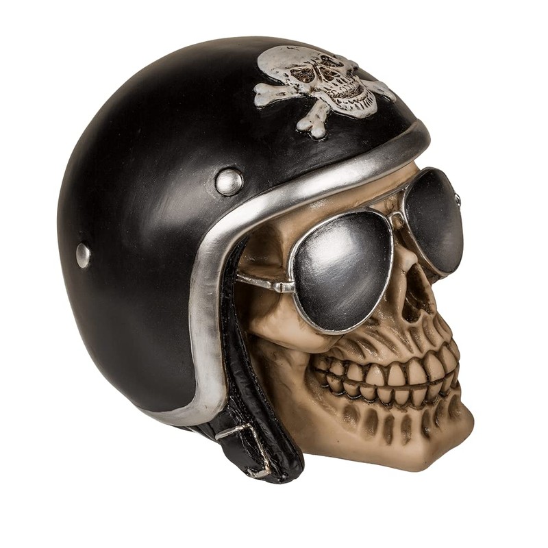 Biker Skull Money Box 16 x 13 cm
