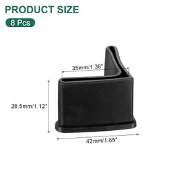 uxcell 8 Pcs 1.38" x 1.38" Rubber Foot Pads Covers, L Shaped Furniture Angle Pads Leg Caps End Covers Floor Protector Anti-Slip Angle Iron for Shelving, Black