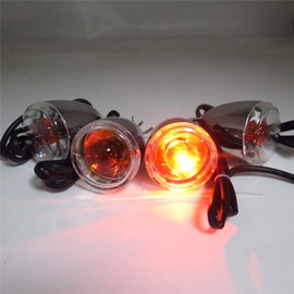 SMT- 4X Turn Signal Indicator Chrome Clear Compatible with 1992-2016 Harley Sportster XL 883 1200 [P/N: MT224-017F+R]