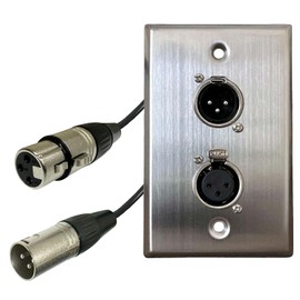 DIYTECH Premium XLR Wall Plate, Solderless, No Solder, Audio Wall Plate, for Pro Audio Installation (M2F & F2M 2-Port)