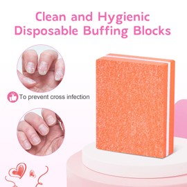Nail Buffer, 50Pcs 100/180 Grit Mini Nail Buffer Blocks for Natural, Professional Nail File Blocks for Gel & Acrylic Nails, Double Sided Nail Blocks for Home and Salon Use (Orange)
