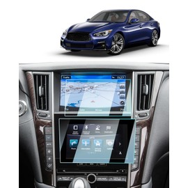 BIXUAN (2PCS 2024 Infiniti Q50 Q60/QX50 QX55 Screen Protector For Q50 Q60(2018-2024)/QX50 QX55(2022-2024) 7Inch+8Inch Touchscreen,9H Tempered Glass Infortainment Cover Anti-Fingerprints Scratch