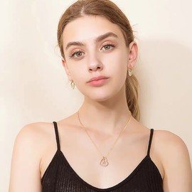 Anoup Dainty Gold Necklace for Girls Women, Initial Necklaces for Girls Heart Necklace for Girls Letter L Necklace for Teen Girls Gold Initial Necklace for Girls Gold Jewelry for Girls Gifts