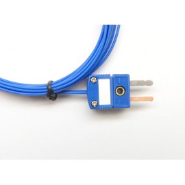T-Type Thermocouple Type-T, PFA-Insulated Probe, Mini Connector, Exposed Sensor, 10ft, 24 Gauge