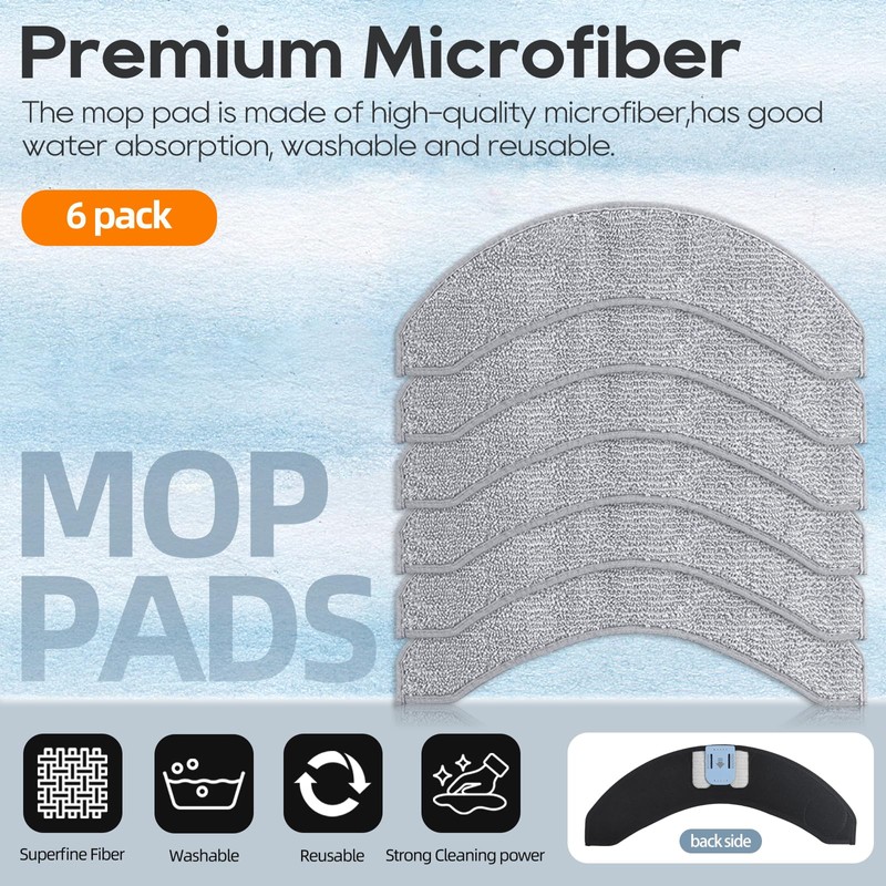 6 Pack Mop Pads Compatible for iRobot Roomba Combo J7+