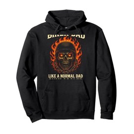 BIKER DAD - Skull Flames Motorcycle band Pullover Hoodie