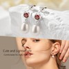 Prosilver Emerald Earrings for Women Pearl Jewellery Birthstone Stud Earings