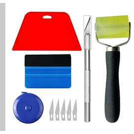Grace and Gardenia Wallpaper Smoothing Tool Kit: Includes Tape Measure, Large Squeegee, pro squeegee with felt edge, Rubber Hand with professional 2" Extra Large Rollers and Wallpaper Utility Knife