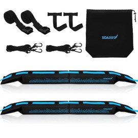 SOARIFY Universal Car Soft Roof Rack，Roof Pads Luggage Carrier for Kayak, Surfboard SUP, Canoe Include Storage Bag, 2 Quick Loop Strap, 2 Tie Down Rope, and 2 Heavy Duty Tie Down Straps