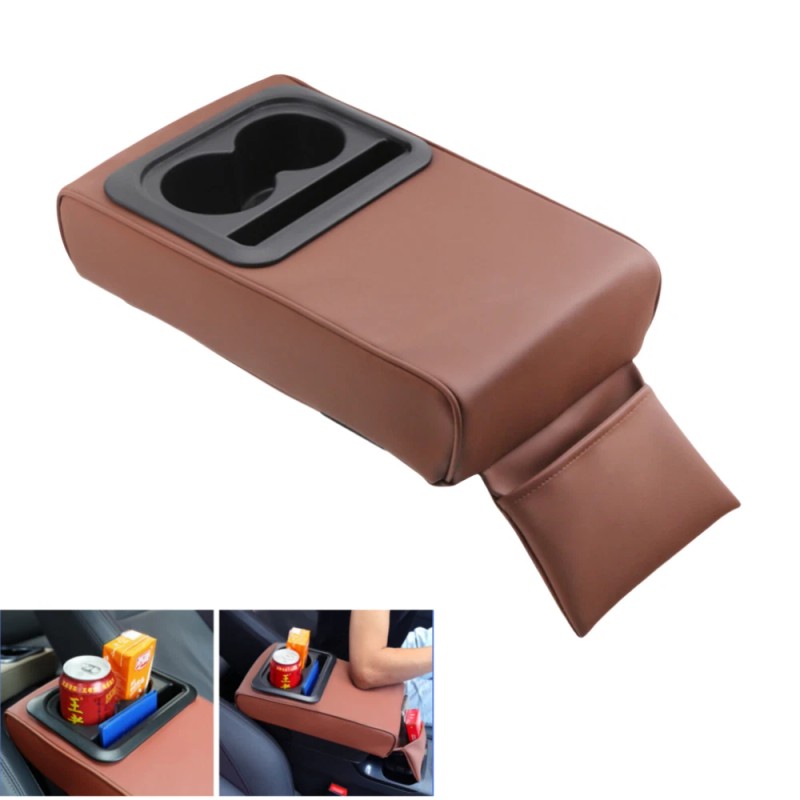 Unbranded Waterproof Car Center Console Cover Leather Armrest Cover Cushion
