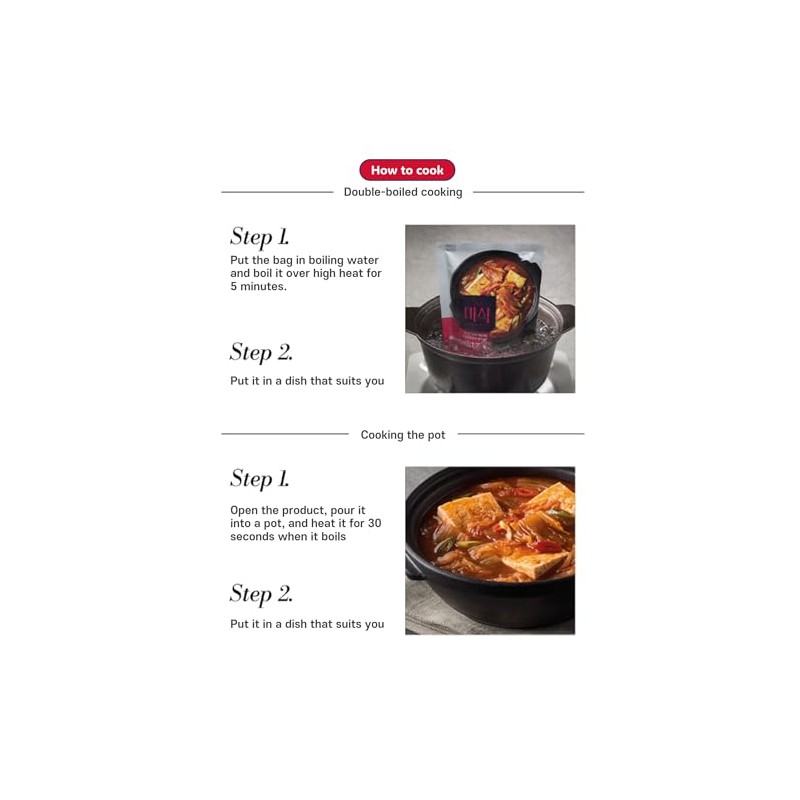 Traditional Korean food Kimchi Stew with Tofu (2pack) 더미식 묵은지